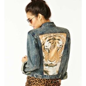 somedays lovin tiger denim jacket